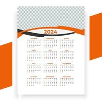 vector modern style new year 2024 calendar template