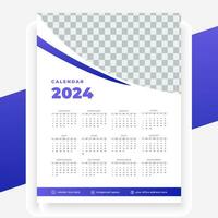 vector modern style new year 2024 calendar template