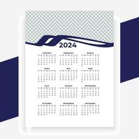 vector modern style new year 2024 calendar template