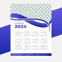 vector modern style new year 2024 calendar template