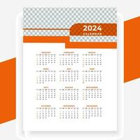 vector modern style new year 2024 calendar template