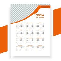 vector modern style new year 2024 calendar template