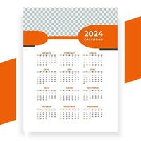 vector modern style new year 2024 calendar template