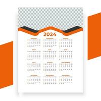 vector modern style new year 2024 calendar template