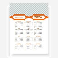 vector modern style new year 2024 calendar template