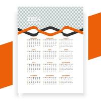 vector modern style new year 2024 calendar template