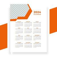 vector modern style new year 2024 calendar template