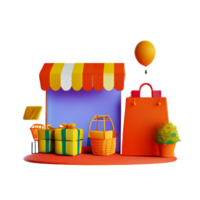 Shopping Giftbox Autumn AI Generative png