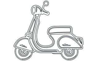 Clásico scooter contorno vector, electrico scooter valores ilustración de moderno mi scooter. vector