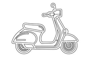 Vintage Scooter outline vector,Electric scooter stock illustration of modern e scooter. vector