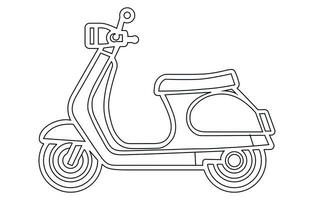 Clásico scooter contorno vector, electrico scooter valores ilustración de moderno mi scooter. vector