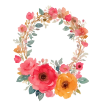 Red flower wreath png