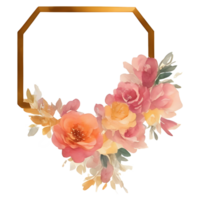 Flower frame sticker or clip art, AI generated png