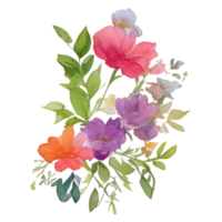 fleur bouquet aquarelle ai généré png