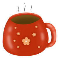 autumn elements illustration of coffee mug png