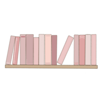 Books Row on Hanging Shelf png