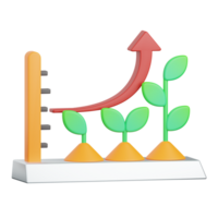 3d rendering grow plant isolated useful for agriculture, technology, smart farm and innovation design png