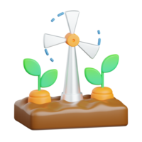 3d rendering wind turbine isolated useful for agriculture, technology, smart farm and innovation design element png