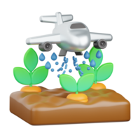 3d rendering watering plants isolated useful for agriculture, technology, smart farm and innovation design element png