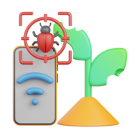 3d representación planta insecto aislado útil para agricultura, tecnología, inteligente granja y innovación diseño elemento png