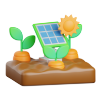 3d rendering solar panel isolated useful for agriculture, technology, smart farm and innovation design element png