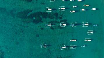 Boats On Blue Sea Top View photo