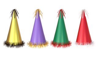 3D Rendering Colorful Party Hats png