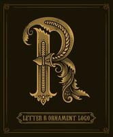 Vintage ornament logo letter R - Vector Logo