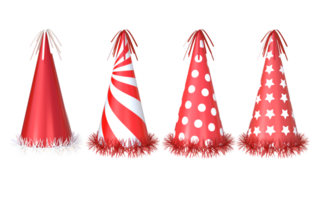 3D Rendering Red Party Hats png