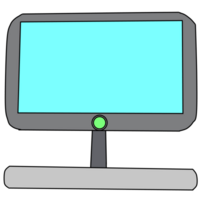 Blank blue computer screen png