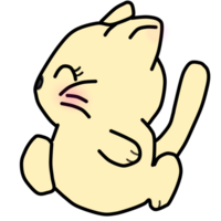Illustration png A cute, cheerful, pastel-colored cat.