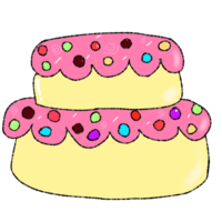 illustrazione png carino colorato torta