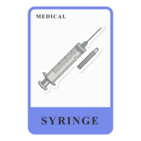 Ready to use Syringes Medical Equipment Tools Name Card Health Edition png