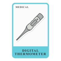 Digital Thermometer Medical Equipment Tools Name Card Health Edition png