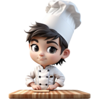 Chef is holding a cutting board with Bored expression. AI Generative png