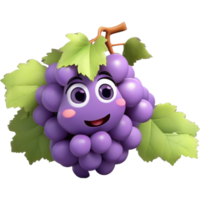 Purple grapes with playful wink. AI Generative png