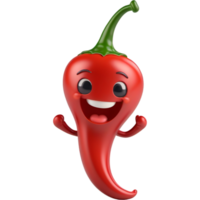 rouge le Chili avec sourire affronter. ai génératif png