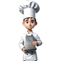 Chef is holding a grater with Confused expression. AI Generative png