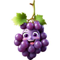 Purple grapes with playful wink. AI Generative png