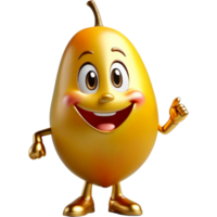 Golden mango with excited smile. AI Generative png