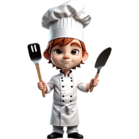 chef en portant spatule avec calme expression. ai génératif png