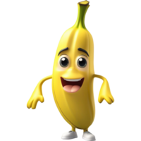 Yellow banana with confused look. AI Generative png