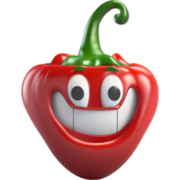 red chili with smile face. AI Generative png