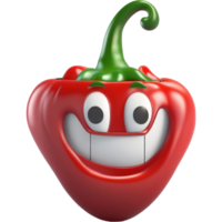 vermelho Pimenta com sorrir face. ai generativo png