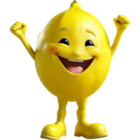 amarelo limão com feliz face. ai generativo png