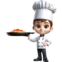 chef est en portant une poêlon avec anxieux expression. ai génératif png