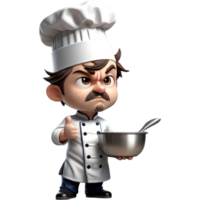 Chef is holding a mixing bowl with Angry expression. AI Generative png