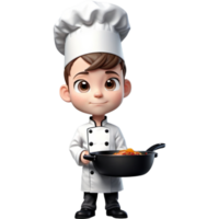 Chef is holding a skillet with anxious expression. AI Generative png