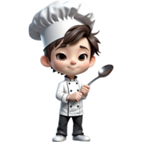 Chef is holding a spoon with Embarrassed expression. AI Generative png