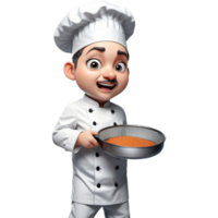 chef est en portant une tamis avec effrayé expression. ai génératif png